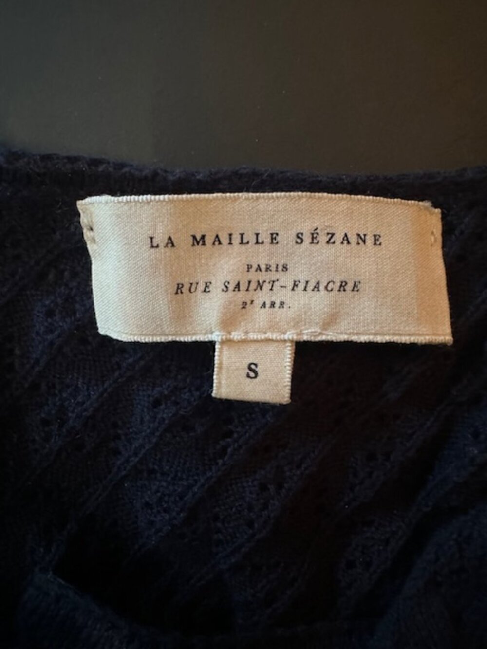 Sezane Adela Cardigan Navy S NWOT - Picture 3 of 3